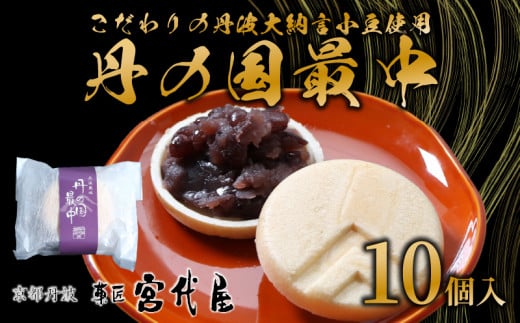 丹の国もなか 10個入 丹波大納言小豆 丹波大納言使用 最中 あんこ 餡子 小豆 あずき 和菓子 わがし お菓子 おかし 贈り物 ギフト 贈答 お中元 中元 お歳暮 歳暮 宮代屋 京都 綾部 つぶあん 粒