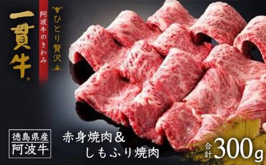 <一人贅沢>阿波牛のきわみ「一貫牛」赤身焼肉&しもふり焼肉 300g徳島県徳島市11000肉牛肉