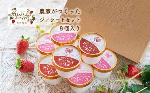 農家がつくったジェラートセット8個入徳島県徳島市17000果物・フルーツいちご