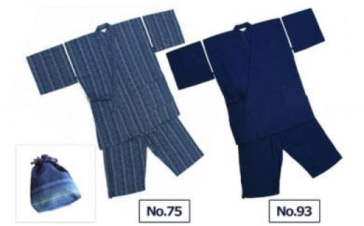 阿波しじら織甚平【柄No.75、サイズL】と巾着(大)セット徳島県徳島市53000衣類・装飾品・工芸品その他 装飾品・工芸品
