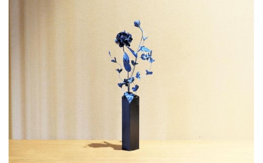 藍染花一輪挿しアレンジ 小【百日草】徳島県徳島市36000衣類・装飾品・工芸品その他 装飾品・工芸品