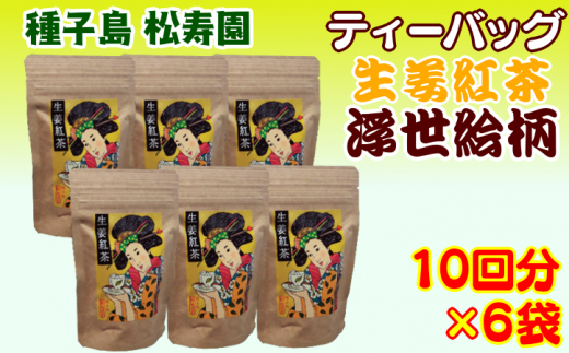 種子島 松寿園 生姜紅茶 ティーバッグ 浮世絵柄 NFN334【375pt】 / 紅茶 伝統百年 テトラパック 生姜 自園栽培 農薬無使用 ショウガオール テトラパック鹿児島県西之表市15000お茶・飲料コーヒ