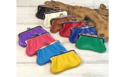 イタリア本革(牛革)のがま口小物入れ グリーン神奈川県寒川町12000衣類・装飾品・工芸品財布