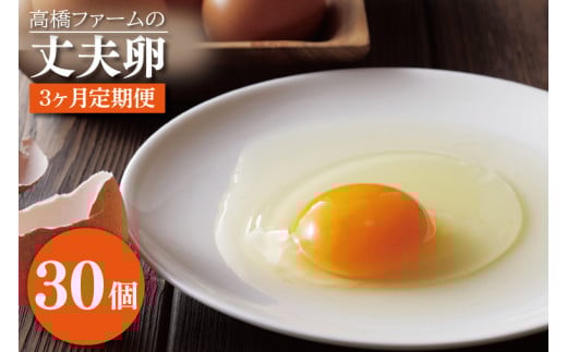 【3ヶ月定期便】国産たまご「高橋ファームの丈夫卵」30個入り|平飼い鶏舎 卵 玉子 タマゴ 鶏卵 朝食 生卵 卵かけごはん (AQ011)栃木県益子町32000卵・乳製品卵(鶏、烏骨鶏等)