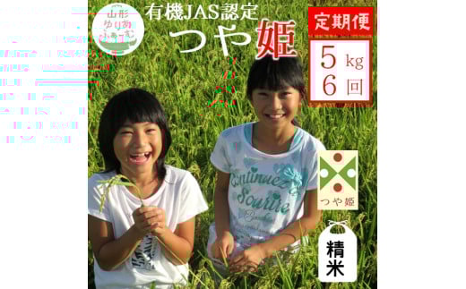 11月スタート【精米5kg-定期便6回】山形ゆりあふぁーむの有機JAS認証つや姫セット山形県三川町131000米・パン白米