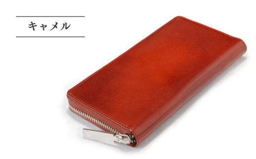 【YOSHINA】ラウンドファスナー長財布(キャメル)千葉県松戸市64000衣類・装飾品・工芸品財布