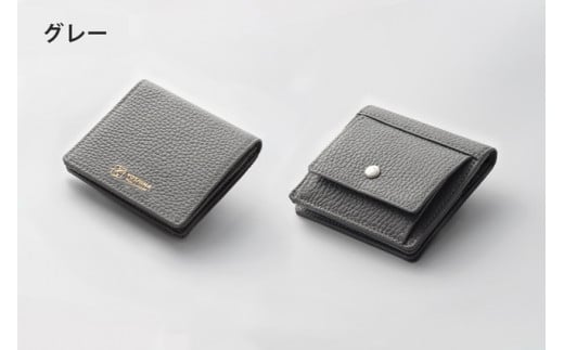 DV037【YOSHINA】コンパクト二つ折り財布(小銭入れ付き)グレー千葉県松戸市55000衣類・装飾品・工芸品財布