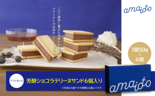 アマイオトの「芳醇ショコラテリーヌサンド6個」【 テリーヌ テリーヌサンド ショコラ チョコ チョコレート 焼き菓子 スイーツ サクサク しっとり バレンタイン ホワイトデー ご褒美 デザ
