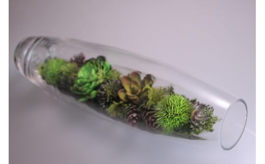 【空気をキレイにする】ガラスの中の植物 アートフラワー インテリア(小)岩手県北上市188000衣類・装飾品・工芸品その他 装飾品・工芸品