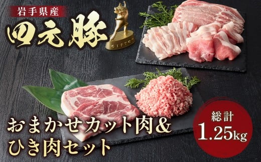 四元豚 おまかせカット肉&ひき肉セット 1.25kg ロース バラ 肩ロース モモ ひき肉  GIFTON 希少肉 おまかせ 冷凍 保存 豚肉 ブランド豚 豚バラ しゃぶしゃぶ トンテキ 薄切り 挽肉 角切り 焼肉