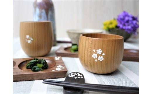 【貝象嵌】おちょコップ(いたずら猫)岩手県北上市20000雑貨・日用品食器・グラス