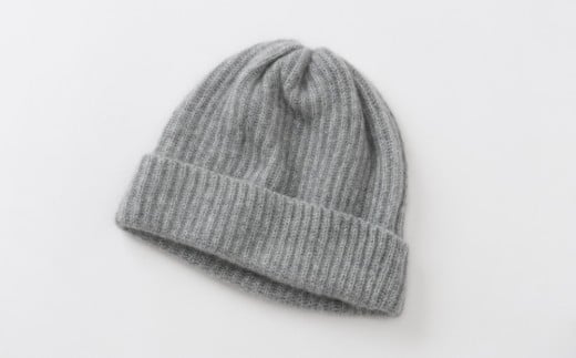 【UTOカシミヤ】 両畦ニットキャップ(ミディアムグレー)  カシミヤ ニット ニット帽 帽子 キャップ カシミヤ100% 両畦編み 柔らかい 肌触り 無地 選べるカラー オールシーズン 岩手県 北