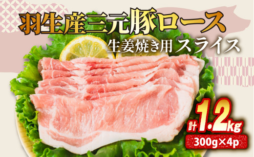 ロース 生姜焼き 1.2kg ( 300g ×4P) 国産 三元豚 冷凍 真空 小分け 個包装 たっぷり 大容量 大きめ 厚切り 豚肉 豚 ブタ ポーク ジューシー お弁当 おかず 惣菜 晩ごはん 贅沢 ギフト お中元 御中