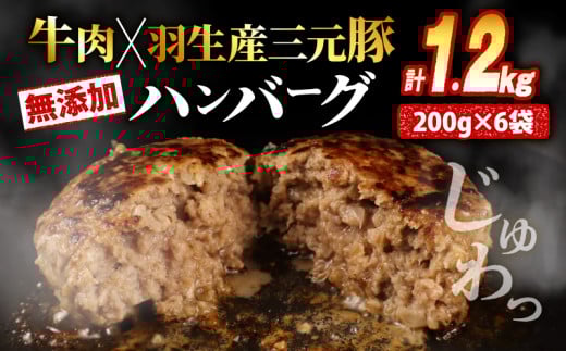 無添加ハンバーグ 牛肉 豚肉 あいびき 1.2kg 大判ハンバーグ 惣菜 冷凍 ハンバーグ 無添加 国産 はんばーぐ 肉埼玉県羽生市7000肉加工肉(ハム・ソーセージ等)