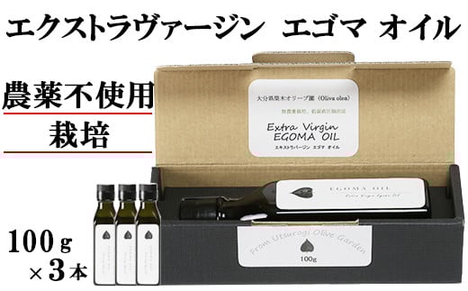エゴマオイル(EGOMA OIL) 100g×3本セット 無農薬栽培 えごま油 国産 低温直圧搾油法 大分県産 <143-007_5>大分県杵築市25000調味料・油食用油