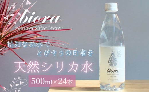 biora天然シリカ水 500ml×24本 天然水 水 飲料水 シリカ シリカ水 軟水 ミネラル ミネラルウォーター ソフトドリンク ペットボトル 美容 美容飲料 健康 大分県 玖珠町 採水 安全 含有量72mg 硬度4