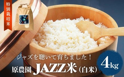令和7年度産 原農園 JAZZ米 (白米)  4kg にこまる JAZZ 有機栽培 特別栽培米 堆肥 光合成細菌 有効微生物 アートテン農法 抗酸化農法 有効微生物農法 きりかぶ山 地力 白米 環境 地域特産 自然栽