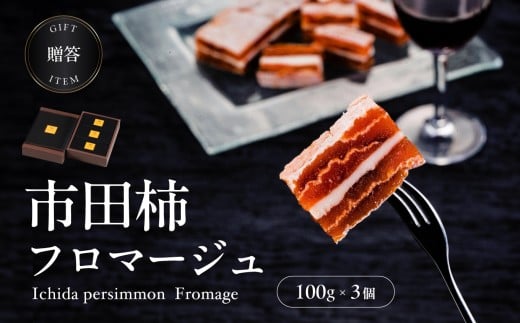 【毎月定期便3回】【ワインのおつまみにもオススメ】市田柿フロマージュ 100g×3個 | 柿 干し柿 干しがき 果物 フルーツ 干柿 おやつ お菓子 スイーツ おつまみ ワイン フロマージュ お取り寄