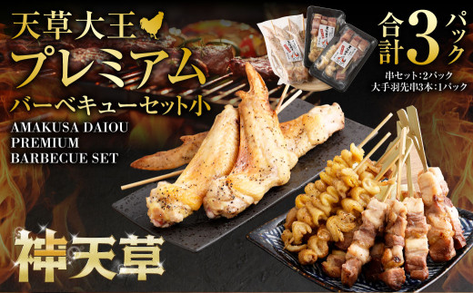 天草大王プレミアムバーべキューセット(小)  天草大王 焼鳥 モモ ムネ 皮 手羽先 串熊本県上天草市12000肉鶏肉
