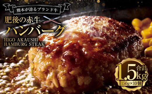 肥後のあか牛 ハンバーグ 1.5kg (150g×10個)熊本県上天草市12000肉牛肉