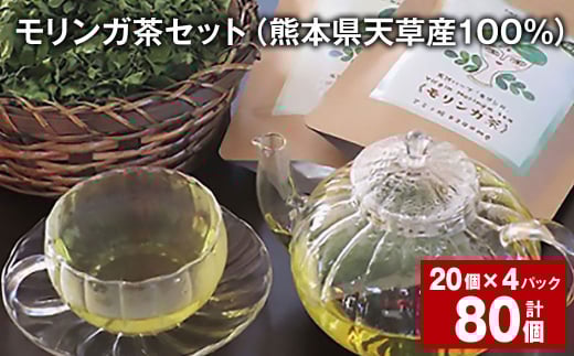 モリンガ茶セット(熊本県天草産100%) 計80個(20個?4パック)ティーバッグ お茶 茶葉熊本県上天草市24000お茶・飲料お茶
