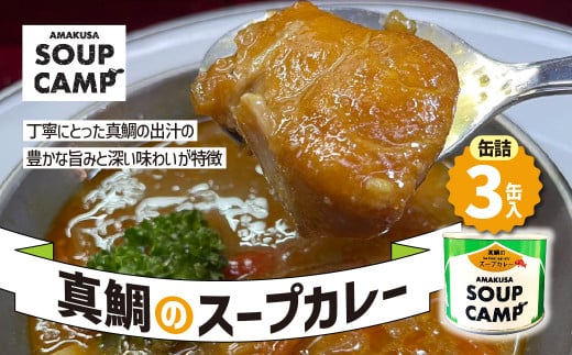 真鯛のスープカレー(缶詰3缶入)《AMAKUSA SOUP CAMP》 タイ たい 鯛 マダイ 真ダイ 真鯛 魚介 スープ カレー 缶詰 キャンプ アウトドア 熊本県 上天草市熊本県上天草市15000魚介・海産物鮮魚