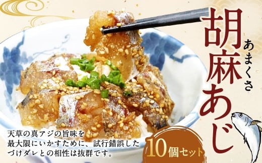 あまくさ胡麻あじ【10個セット】約80g×10個 合計約800g 真あじ 真アジ 鯵 冷凍 熊本県産 国産 九州 熊本県【発送不可日:毎年11月から翌年1月末】熊本県上天草市31000魚介・海産物貝類