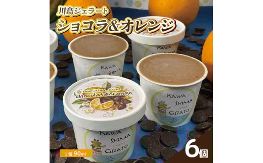 ジェラート ショコラ & オレンジ 6個 セット 1個 90ml 川島ジェラート  アイスクリーム アイス シャーベット デザート スイーツ お菓子 洋菓子 おやつ 牛乳 ミルク 果物 フルーツ チョコ ギフ