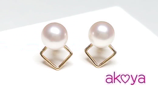 【063-01】akoya ちいさなスクエアピアス(K18YG)*三重県志摩市63000衣類・装飾品・工芸品アクセサリー