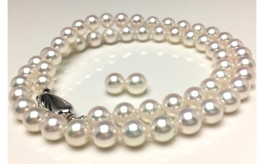 老舗の真珠専門店・高品質アコヤ真珠ネックレスセット6.5〜7.0ミリ(ピアス) / あこや真珠 ネックレス ピアス 真珠 真珠ネックレス 伊勢志摩 志摩 三重県 アクセサリー ギフト パール 母の
