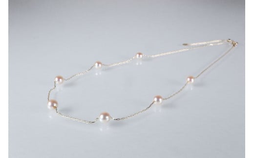 真珠 アクセサリー ネックレス パール 5.5mm 以上 6mm 未満 アコヤ真珠 ジュエリー 金具 K18 イエローゴールド / あこや真珠ステーションネックレス 5.5-6mm三重県志摩市154000衣類・装飾品・工芸