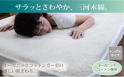 【G0450】【自然派志向の方にオススメ!】オーガニックい草染め綿わた敷パッド シングルサイズ愛知県蒲郡市26000雑貨・日用品寝具・タオル