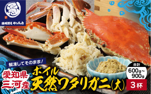 【G0654】【愛知県三河産】ボイル天然ワタリガニ大 3杯愛知県蒲郡市12000魚介・海産物カニ