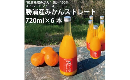 勝浦産みかんストレート 720ml×6本徳島県勝浦町25000お茶・飲料果汁・野菜飲料