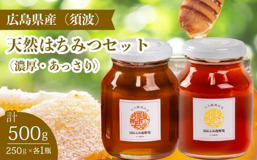 【国産 天然蜂蜜】2種類のハチミツ(須波町産) 濃厚・あっさり2本セット はちみつ 無添加 広島県 三原市 106009広島県三原市32000鍋セット・総菜・加工食品ジャム・はちみつ