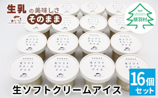 ふわっと軽い口溶け★搾りたて生乳を使用した!『生ソフトクリームアイス』16個セット  アイスクリーム アイス 生乳 牛乳 定番 ミルク長野県根羽村10000菓子・スイーツアイス・ジェラー
