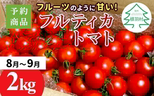 予約品※2025年8月〜9月発送★フルーツのように甘い フルティカトマト 2kg 令和7年度産 ※予約商品※割れ保障付 6000円長野県根羽村6000野菜・きのこトマト