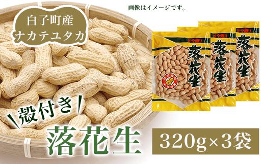 白子町産ナカテユタカ 殻付き落花生 320g×3袋(A)ふるさと納税 落花生 落花 殻付き ナカテユタカ 3袋 千葉県 白子産 320g×3袋(A) ピーナッツ バター 千葉県 おやつ コーヒー 年越し お
