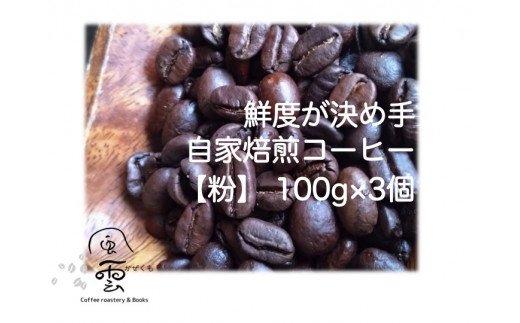 鮮度が決め手 自家焙煎コーヒー 粉 100g×3種 (産地はお任せ 浅煎り・中煎り・深煎りの3種類)【013-24】|自家焙煎 コーヒー コーヒー粉 挽きたて 新鮮コーヒー 香り 中煎り 伊那市