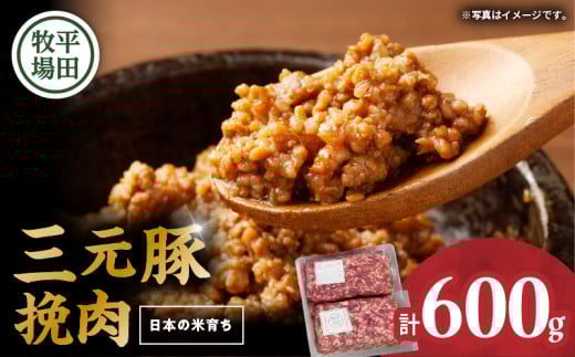 【平田牧場】三元豚ひき肉 600g T036-017北海道苫小牧市11000肉豚肉
