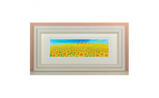 栗乃木ハルミ版画額装品「ひまわり4」【1423303】埼玉県川口市40000衣類・装飾品・工芸品その他 装飾品・工芸品