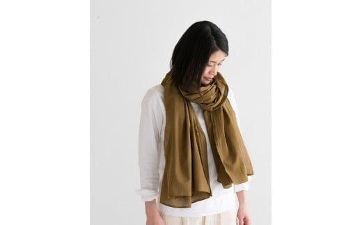 【オーガニックコットン】S4-C07 ストール(草木染め)_オリーブ岡山県西粟倉村47000衣類・装飾品・工芸品その他 装飾品・工芸品