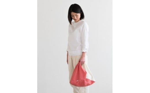 S6-C05 ツートンカラーのあずま袋 Mサイズ_ピンク岡山県西粟倉村17000衣類・装飾品・工芸品鞄・バッグ