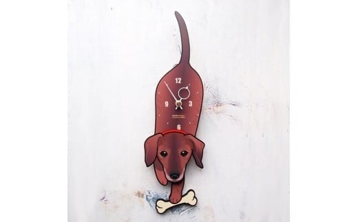 D-44W3 スムースダックス-犬の振り子時計毛糸玉03.RED C-CD-044A岡山県西粟倉村22000衣類・装飾品・工芸品その他 装飾品・工芸品