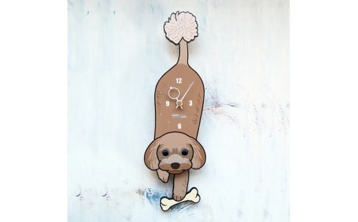 D-11W2 トイプードル ブラウン-犬の振り子時計 毛糸玉02.PINK C-CD-011A岡山県西粟倉村22000衣類・装飾品・工芸品その他 装飾品・工芸品
