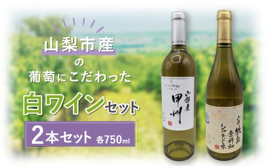 <山梨市産>白ワインセット(2)【1490196】山梨県山梨市25000酒・アルコールワイン