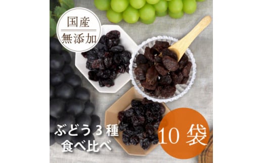シャインマスカット 巨峰 ピオーネ のレーズン 30g×10袋 食べ比べセット 無添加、砂糖不使用【1508446】山梨県山梨市18000鍋セット・総菜・加工食品その他 鍋セット・総菜・加工食品