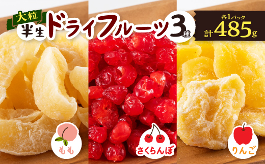 やまなし半生ドライフルーツ食べ比べ3種セット(もも/サクランボ/りんご)485g【1515244】山梨県山梨市9000鍋セット・総菜・加工食品その他 鍋セット・総菜・加工食品