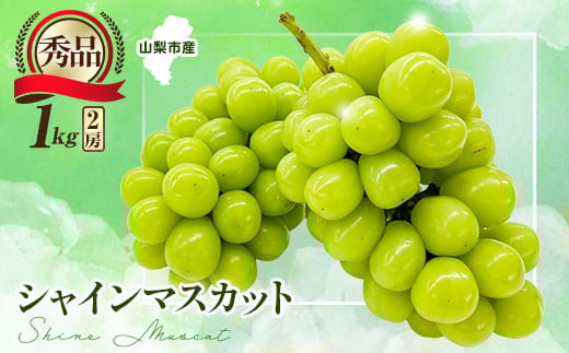 <2026年先行受付>大人気!シャインマスカット秀 1kg(2房)【1546294】山梨県山梨市10000果物・フルーツマスカット・ぶどう