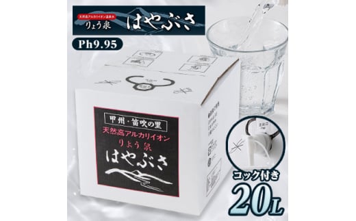 <毎月定期便>りょう泉はやぶさ バックインボックス(20L/コック付)全12回【4058695】山梨県山梨市130000お茶・飲料水・ミネラルウォーター
